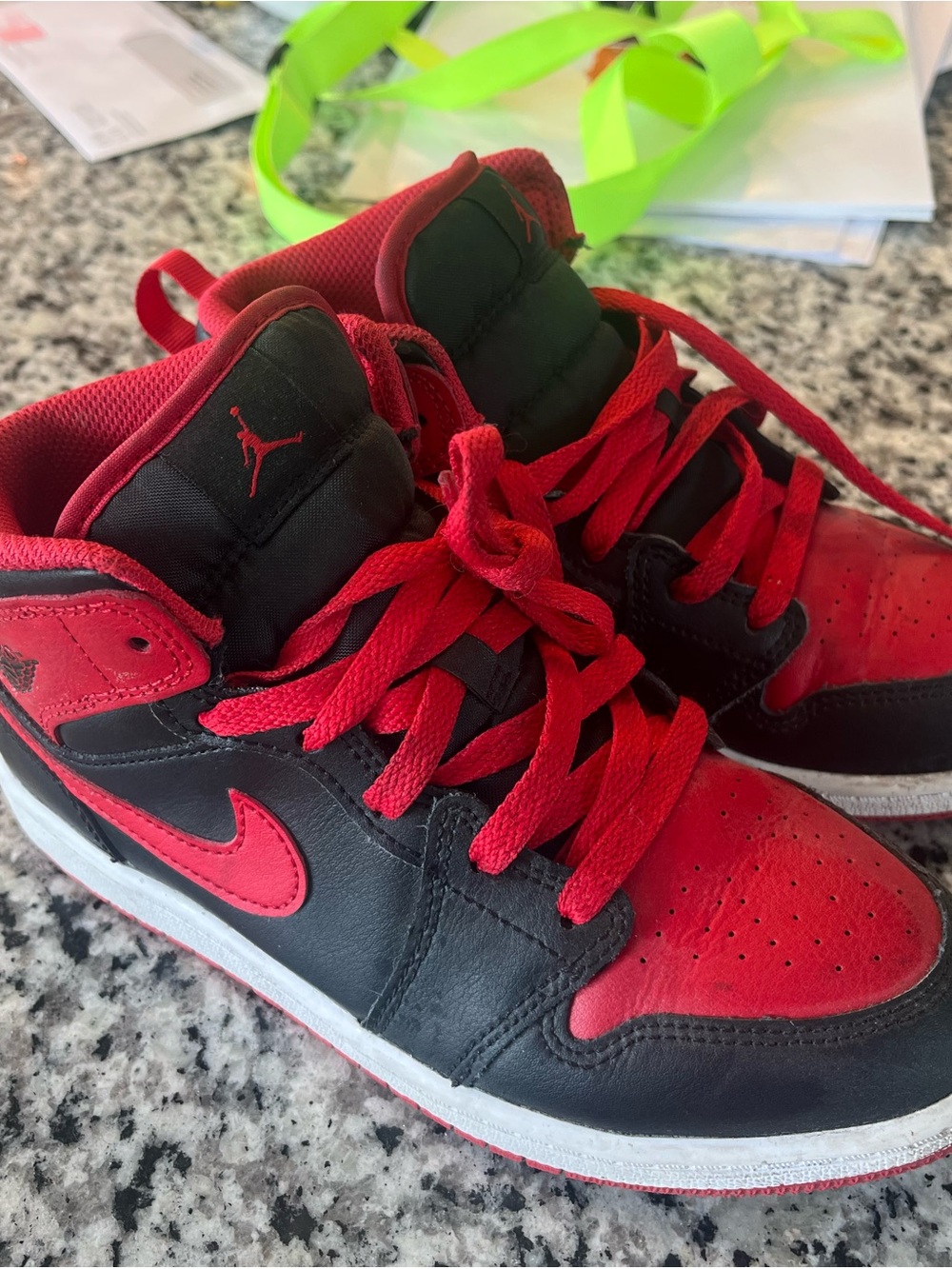 Nike Kids Red and Black High-Top Sneakers